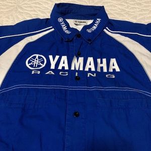 Yamaha Racing Trades Shirt Mens in GUC Size XL Royal Blue & White Detailed Logo